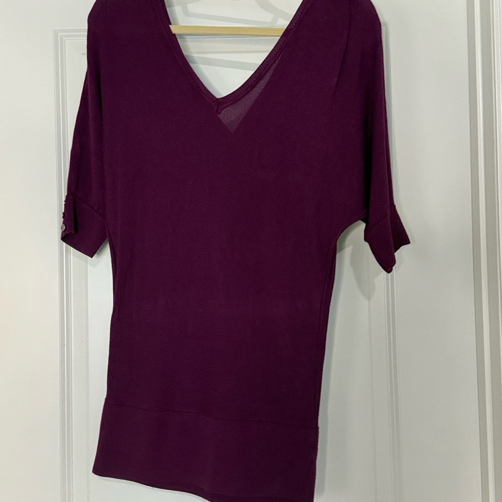 White House Black Market Deep Purple Blouse